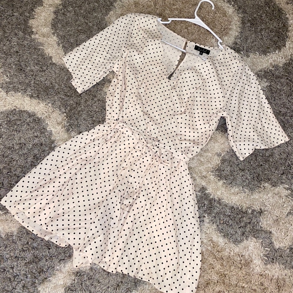 Cream Romper with Front Tie